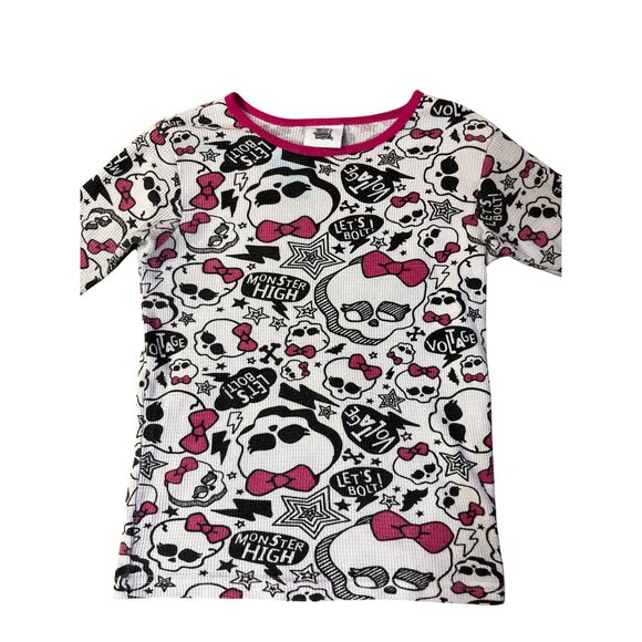 Monster High Thermal Base Layer Girls 12 Used 2 Piece Cotton Blend Fall Winter - Picture 3 of 16
